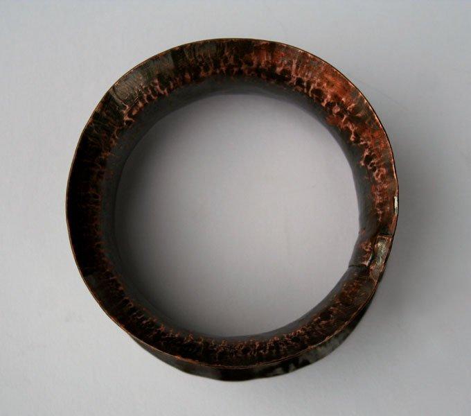 Half Pipe - Anticlastic Copper Bangle by Julie A. Brown