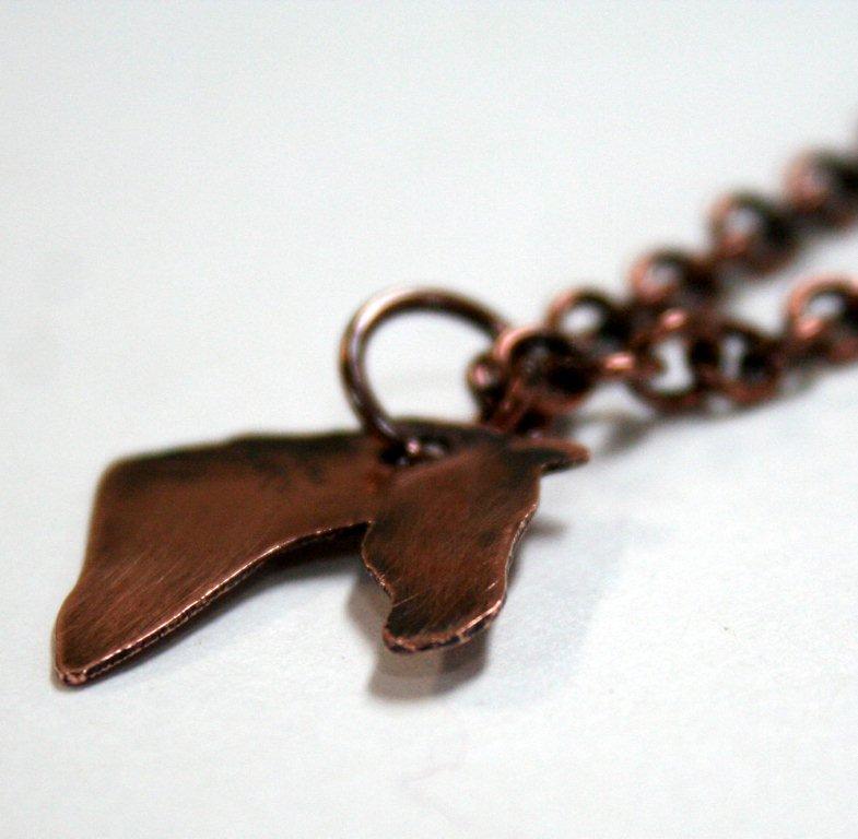 Handcrafted Copper Horse Head Pendant by Julie A. Brown