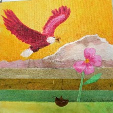 The Eagle:  Courage, mixed media collage by Julie A. Brown