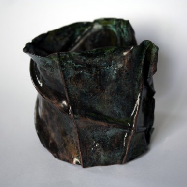 Crossroads, a unisex copper foldformed cuff by Julie A. Brown