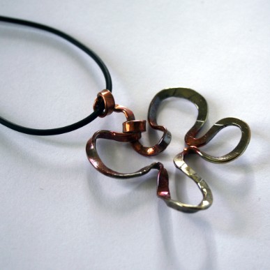 Flower Power Neckace: Handcrafted in Recycled copper by Julie A. Brown