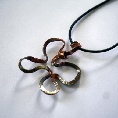 Flower Power Necklace - handcrafted from recycled copper by Julie A. Brown