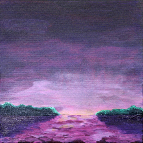 Glow, acrylic landscape painting by Julie A. Brown