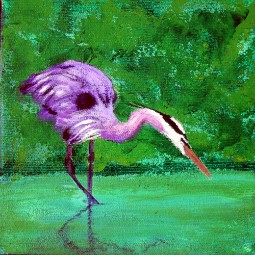 Heron, acrylic painting by Julie A. Brown
