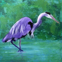 Heron 3, acrylic painting by Julie A. Brown