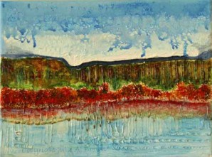 Illusions - abstract mixed media landscape on gallery wrapped canvas